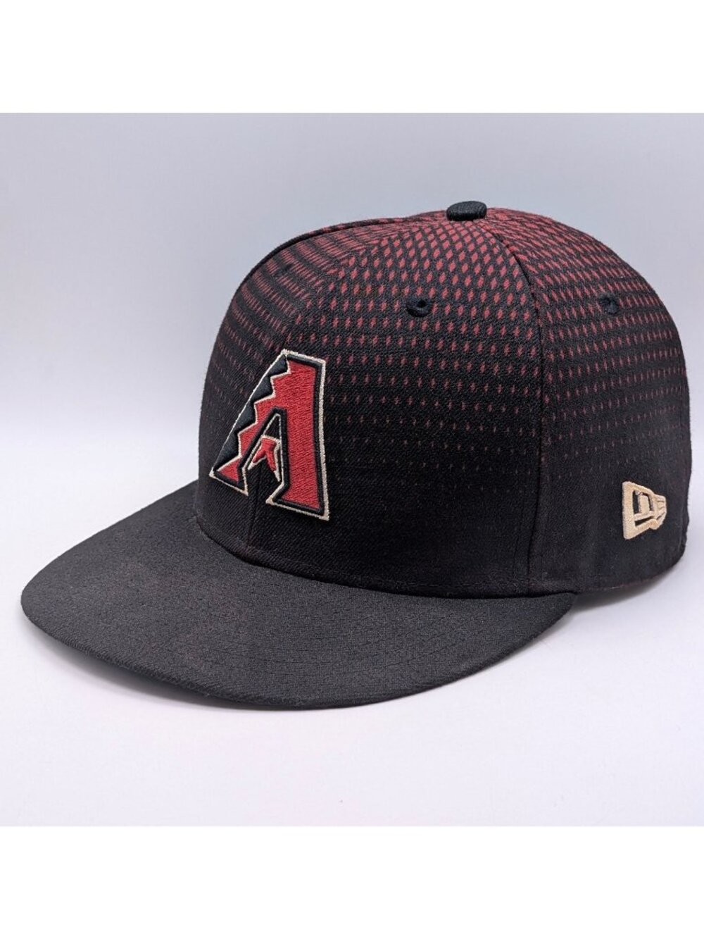 Arizona Diamondbacks Hat Cap Size 7 Black Red New Era 59FIFTY Fitted MLB Dotted